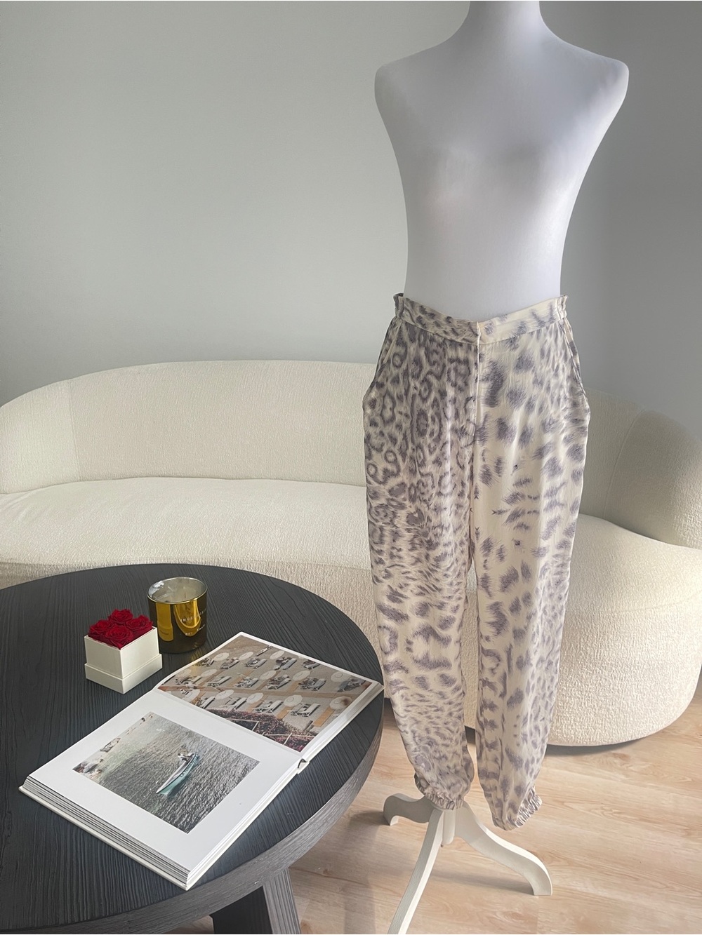 Zimmermann Leopard Print Silk Pants Size 1 AU / US Small Elastic Waist Pre-Owned